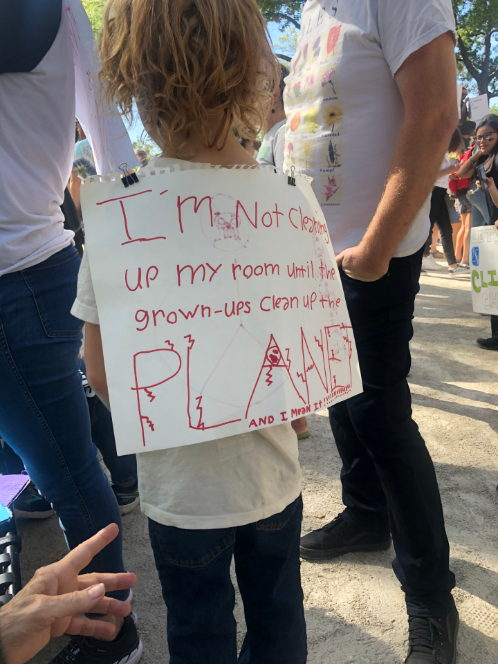 Eight-year-old boy's sign at New York climate-strike march on September 20, 2019