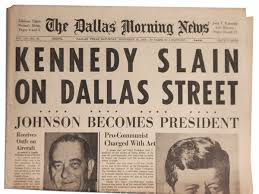 Kennedy's assasination on the front page of Dallas Newspaper
