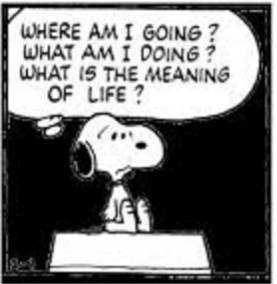 Snoopy asking himself the ultimate questions